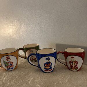Block "Snow People" Christmas Mugs Set of (4)